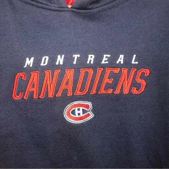 5/$25 
Montreal Canadians  NHL Hockey Sweatshirt Blue L(14-16) Hood Pouch Hood - Picture 4 of 9